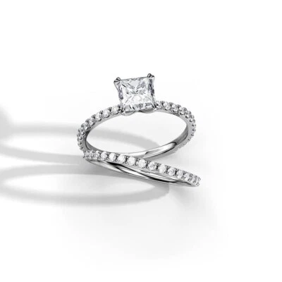 Conjunto de pulseira de diamante certificado ouro branco 14k IGI GIA laboratório princesa cultivada 2,30 quilates - Imagem 1 de 4