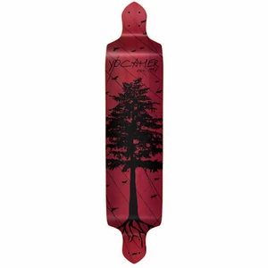 Yocaher Drop Down Longboard Deck - In the Pines: Red (SOLO CUBIERTA) - Imagen 1 de 5