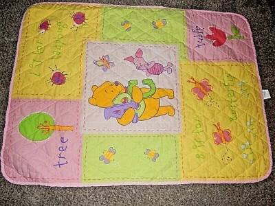 3A!哇! 老式小熊维尼ABC瓢虫幼儿床被子被子被子毯 — 第 1/4 张图片