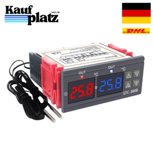 Digitaler Temperaturregler 2 Fühler 230V Heizung Kühlung Thermostat Relais 80... - Bild 1 von 7