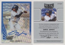 2019 Leaf Metal Draft 1990 Throwback Auto Blue Wave /20 Greg Jones #LT-GJ1 Auto