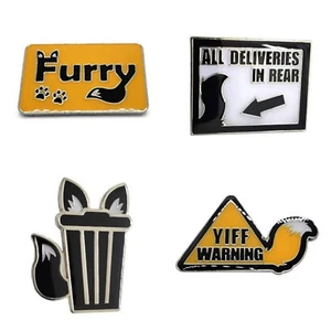 Alfiler de basura peluda orgullo de piel antro LGBT alfiler de caza gato lobo zorro perro dragón conejo - Imagen 1 de 28