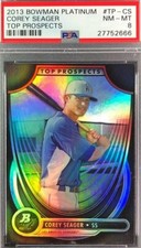 🔥 POP 2 - 2013 Bowman Platinum Top Prospects Corey Seager - PSA 8 - Smooth!