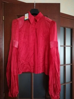 Camicia donna MILA SCHON  NUOVA tg.44 SETA ROSSA PREZZO CARTELLINO €.353,00 - Immagine 1 di 4