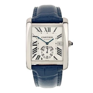 Cartier Tank MC Stainless Steel Silver Dial 34mm Automatic Mens Watch W5330003 - Picture 1 of 10