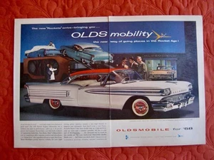 1958 OLDSMOBILE 98 COUPE - ORIGINAL PRINT CAR AD - EXCELLENT CONDITION - Picture 1 of 1