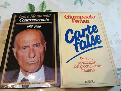 Indro Montanelli Controcorrente 74 86 + Pansa Carte False Giornalismo Italiano - Immagine 1 di 4