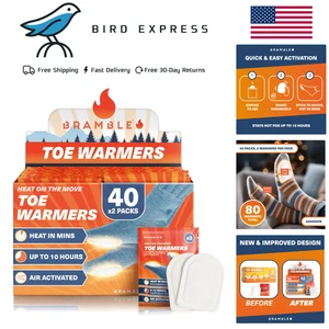 40 Pairs (80 Individual) Hothands Feet Toe Warmers W/ Adhesive Heat Bulk - Picture 1 of 10