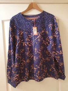 Roba Bianca Phoebe Camicia Donna Manica Lunga Navy Floreale Top Taglia 18 Nuova con etichette - Foto 1 di 15