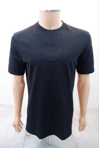 Yelir Mens Round Neck T Shirt Top Size L Large Black Short Sleeve Logo - Picture 1 of 9