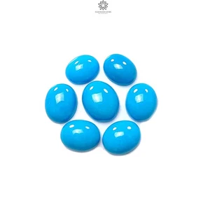 Lote de 7 piezas de piedras preciosas turquesa azul natural talladas a mano ovaladas 10*8 mm - 12*10 - Imagen 1 de 4