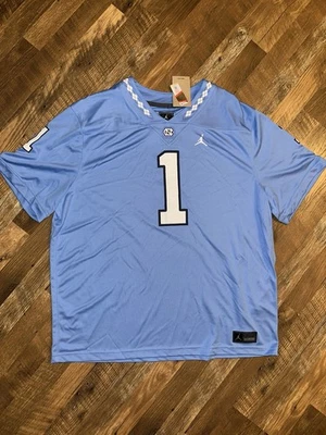 Camiseta de fútbol americano North Carolina Tar Heels adulto XXL/2XL azul Jordan #1 nueva Foto 1 de 4