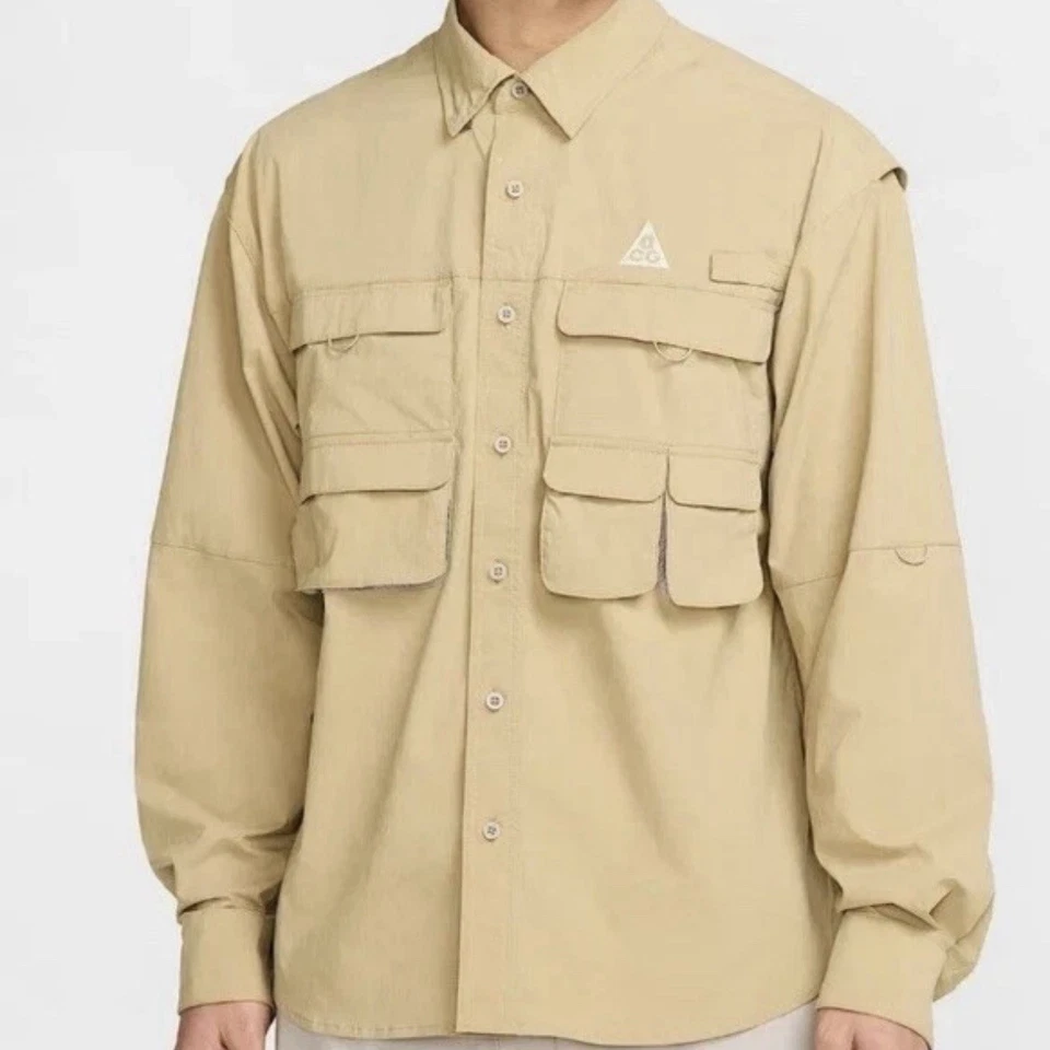 Sz S Nike ACG Orb Weaver Dri-Fit Fishing Shirt Brown HJ2465-297 Men's