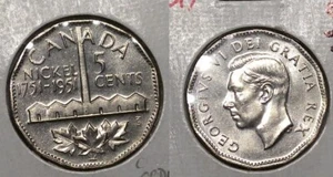 1951 CANADA NICKEL COMMEM SELECT UNC #223-238 - Foto 1 di 1