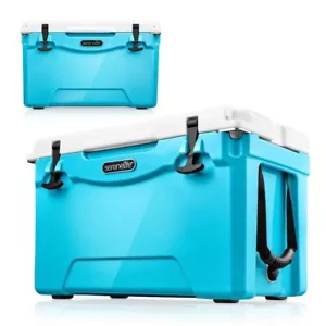 SereneLife Blue 35 Qt Cooler Box - Holds Up to 63 Cans, Keeps Ice Up to 5 Days - Picture 1 of 7