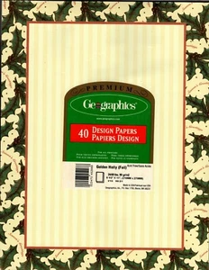 Golden Gold Holly Berry Foil Designer Computer Paper - 40 Sheets - New & Sealed - Picture 1 of 2