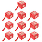 10 Chinese Style Wedding Favor Boxes with Tassels - Red