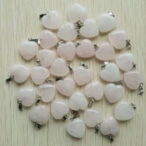 Fashion White Rose Stone Heart Pendant 16mm for Jewelry Making 20mm 5pcs - Picture 1 of 1