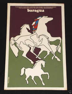 1986 Poster film serigrafia originale cubano. Manifesto ""Baragua""Cavallo runnin arte.Cuba" - Foto 1 di 4