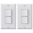 Decorator Double Rocker Light Switch, Two Single Pole Electrical Paddle Switch, 