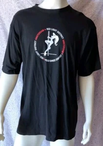 Neu ohne Etikett!! Vintage Amsterdam T-Shirt "Red Light District" schwarz Grafik XL - Bild 1 von 4