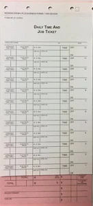 Mechanic's Daily Job & Time Ticket • JT-12 Flag Sheets • Quantity 500 (V2) - Picture 1 of 4