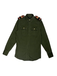 Balmain x H&M military heavy cotton long sleeve shirt overshirt size XS - Picture 1 of 13