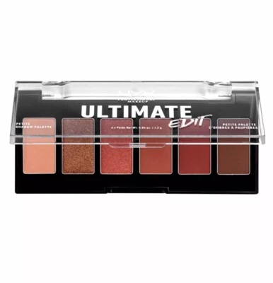 NYX Ultimate Eyeshadow Palette Petite Palette Warm Neutrals Travel Size Makeup - Image 1 of 4