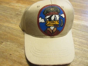 Unique Nose Art US Army Donald Duck Pirate Captain Vintage Baseball Cap Khaki - Picture 1 of 2