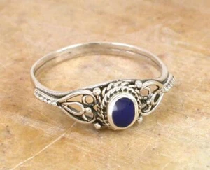 BONITO ANILLO LAPISLÁZULI AZUL PLATA ESTERLINA talla 8 estilo # r0938 - Imagen 1 de 1
