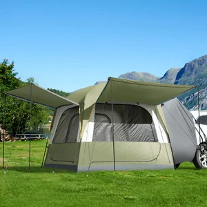 H&ZT 6 People SUV Car Tent for Camping with 2-Door Opening & Awning 8.2ft x8.2ft - Picture 1 of 8