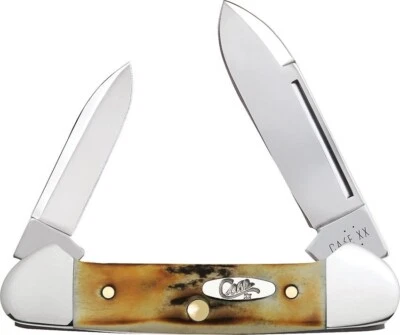 CASE XX KNIFE- {NEW} BABY BUTTERBEAN  #5537  SAMBAR STAG HANDLES - 2 3/4" CLOSED - Image 1 of 2