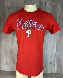 Philadelphia Phillies Shirt Red Distressed T 100% Cotton Mens Size L - Picture 1 of 22