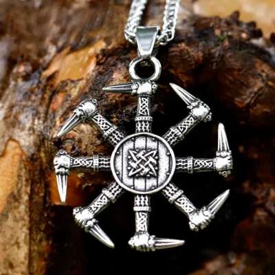 Viking Norse Mythology Kolovrat Slavic Necklace Stainless Steel Pendant Necklace - Bild 1 von 3
