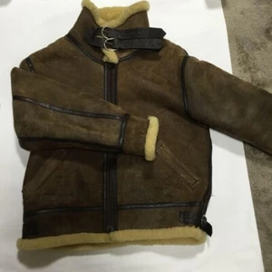 TYPE B-3 Shearling Leather Bomber Jacket Sheepskin Size M Vintage - Picture 1 of 6