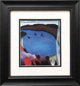 Georgia O'Keeffe "Lake George With Crows" American Art Print Custom Framed New - Picture 1 of 3