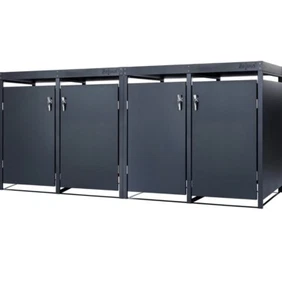 Zelsius Mülltonnenbox 4er mit Pflanzdach für 4 Tonnen 120-240 Liter | Anthrazit - Bild 1 von 6