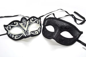 Couple Venetian Glitter Costume Masquerade Prom Party Mask - Picture 1 of 3