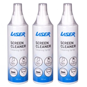 3PK Laser 250ml Cleaning Spray Cleaner for Electronics/Laptop Monitor PC Screens - Picture 1 of 2