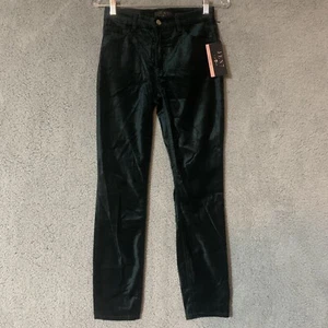 Jen7 By 7 For All Mankind Womens Pants Velvet Skinny Ankle Dark Green Size 0 NWT - Picture 1 of 7