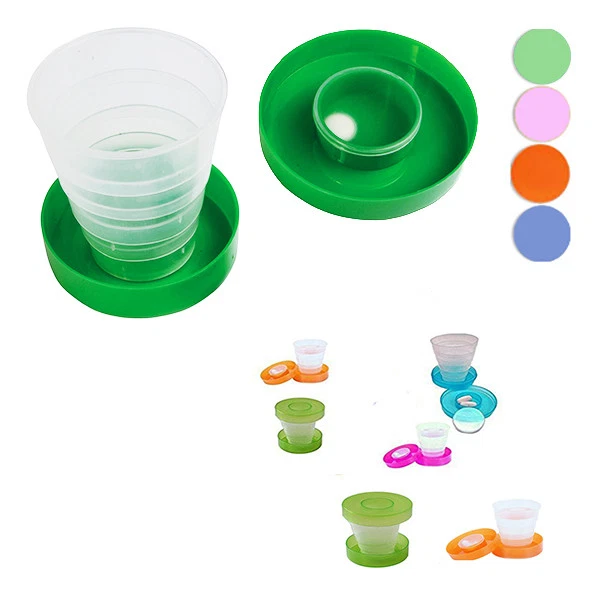 x Bicchiere Tascabile Richiudibile Porta Compresse Plastica Campeggio Viaggi moc - Immagine 1 di 1