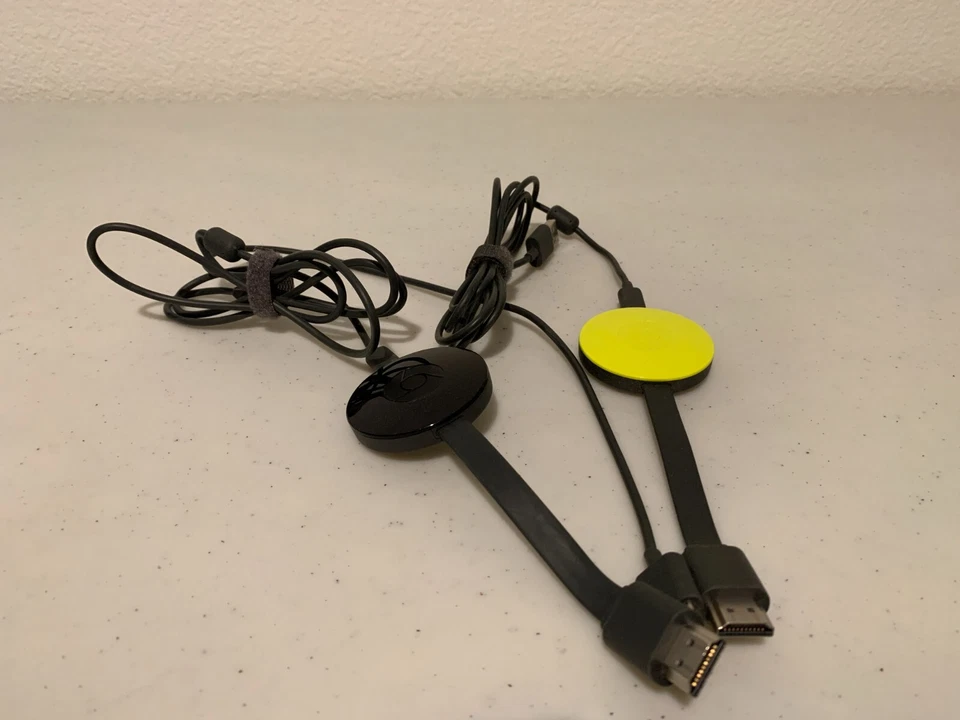 2x Google Chromecast 2nd Generation HD Media Streamer Black & Yellow - See Info - Image 1 of 1