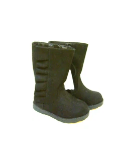 New Cat Jack Toddler Girls Faux Suede Reva Ruffle Boots Black Sz 5 - Picture 1 of 6