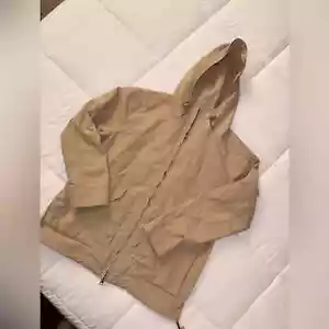 Lauren Ralph Lauren Vintage Tan Cargo Utility Hooded Rain Jacket Women’s Petite - Picture 1 of 9