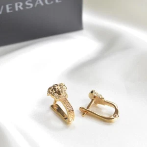 Orecchini traforati VERSACE testa di medusa modello greco tipo touch oro binaurale NUOVI - Foto 1 di 8