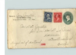 1895 South Shore, South Dakota Transatlantic to HOLLAND on 2 cent Green stamped  - Picture 1 of 1