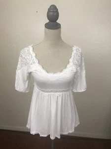 Top Free People Blanco Encaje Hombro Peplum Talla XS - Imagen 1 de 4