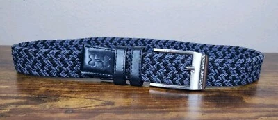 Cinturón de golf Under Armour trenzado 2.0 negro gris tejido elástico para hombre talla 28 Foto 1 de 4