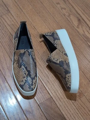 NEW! Vince. Women's Saxon 2 Brown Snakeskin Slip On Sneaker, Size 9.5, Orig $250 - Image 1 of 4