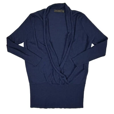 Suéter The Limited Cuello en V Profundo Top Envolvente Pequeño Mezcla de Lana Merino Azul Marino EXCELENTE Foto 1 de 4